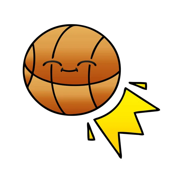 Gradient Schattierte Karikatur Eines Basketballs — Stockvektor