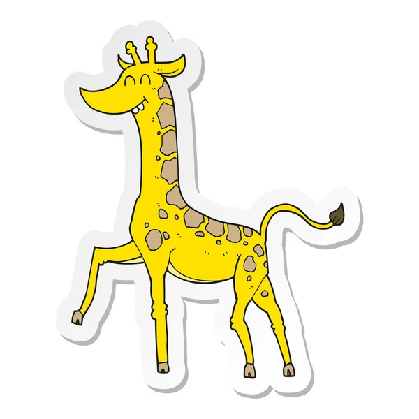 Adesivo Cartone Animato Giraffa — Vettoriale Stock