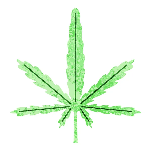 Peculiar retro ilustração estilo cartoon marijuana — Vetor de Stock