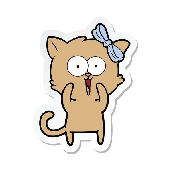 Klistermärke av en tecknad katt — Stock vektor