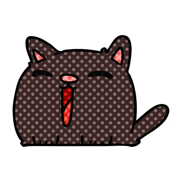 Ruky Nakreslené Karikatuře Roztomilý Kawaii Cat — Stockový vektor