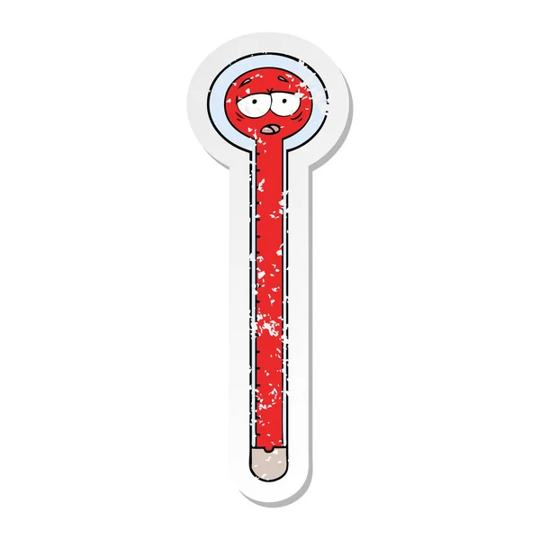 Aufkleber Eines Cartoon Thermometers — Stockvektor