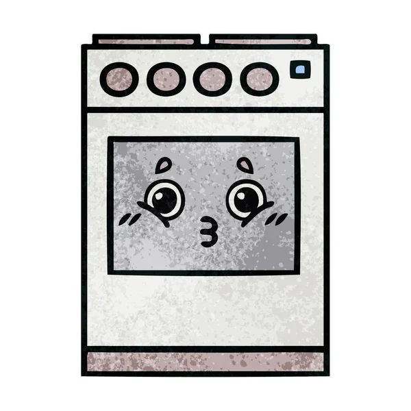 Retro grunge doku karikatür mutfak fırın