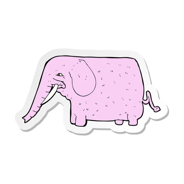 Sticker of a cartoon funny elephant — Stock Vector