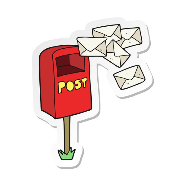 Sticker Van Postbus Van Een Cartoon — Stockvector
