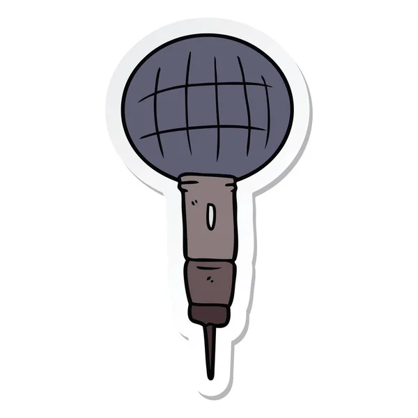 Autocollant Microphone Dessin Animé — Image vectorielle