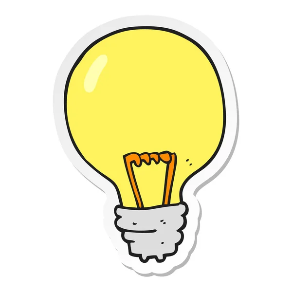Etiket Bir Karikatür Işık Ampul — Stok Vektör