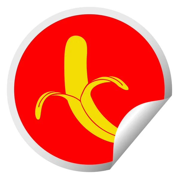Peeling Klistermärke Udda Tecknad Banan — Stock vektor