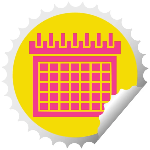 Cartone Animato Peeling Circolare Calendario Lavoro — Vettoriale Stock