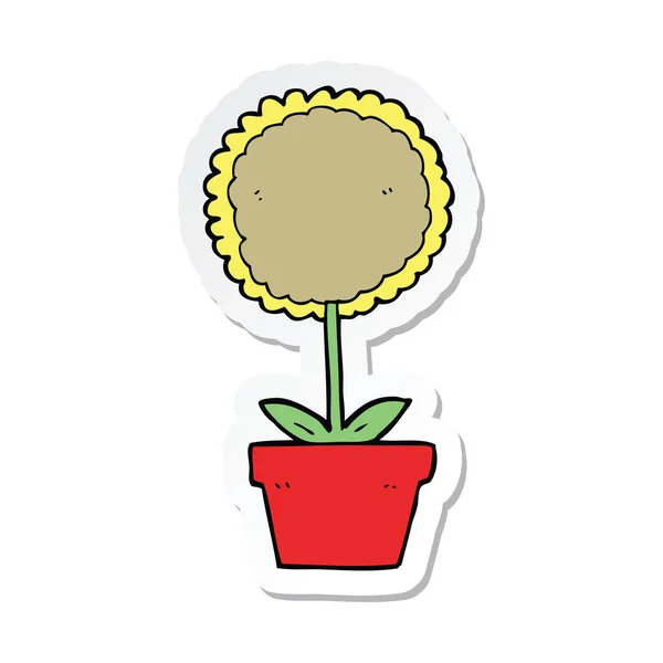 Pegatina de una linda flor de dibujos animados — Vector de stock