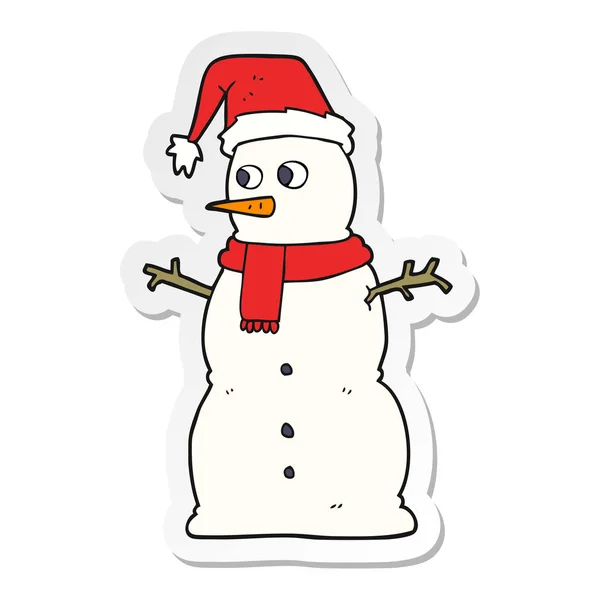 Sticker Cartoon Snowman — Stock Vector