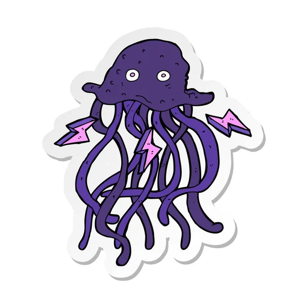 Sticker Cartoon Octopus — Stock Vector