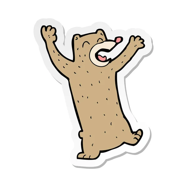 Etiqueta de um urso de desenho animado — Vetor de Stock