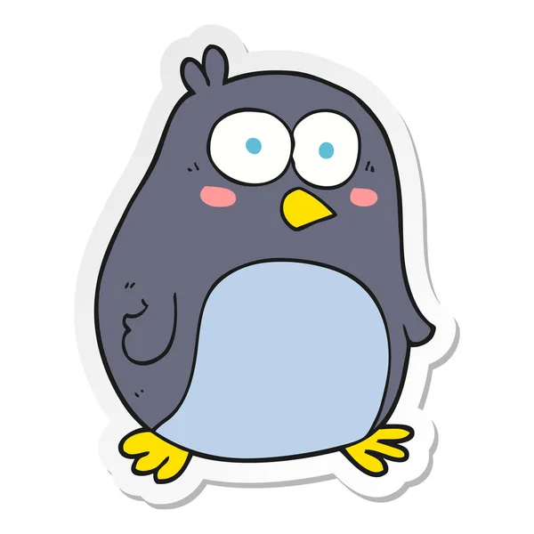 Sticker of a cartoon penguin — Stock Vector