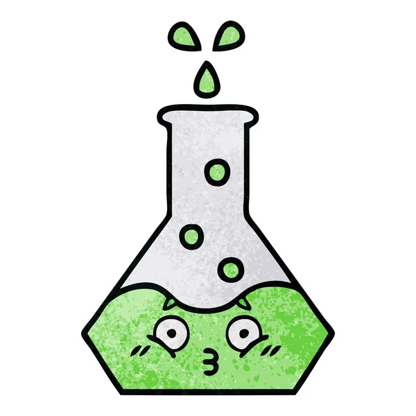 复古格格纹理卡通科学烧杯 — 图库矢量图片