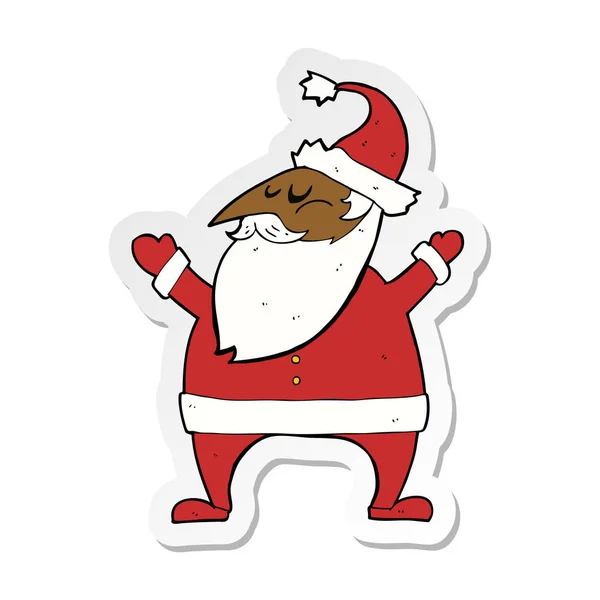 Sticker of a cartoon santa claus — Stock Vector