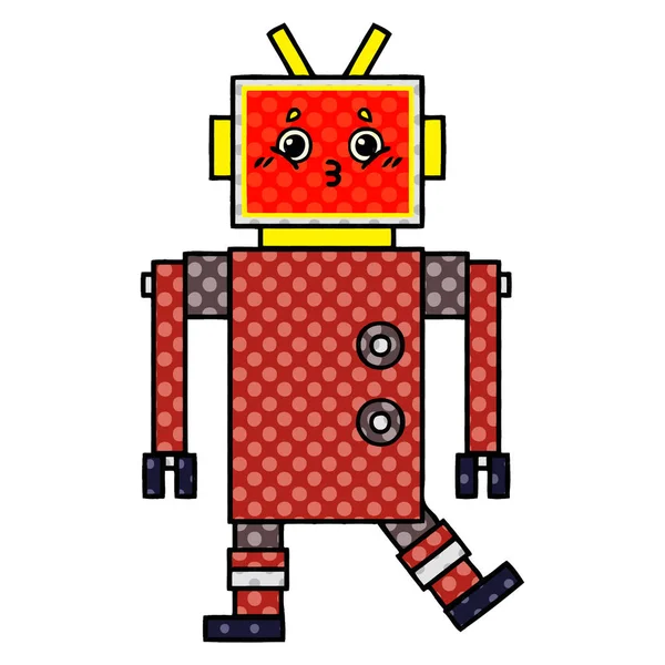 Bande Dessinée Style Dessin Animé Robot — Image vectorielle