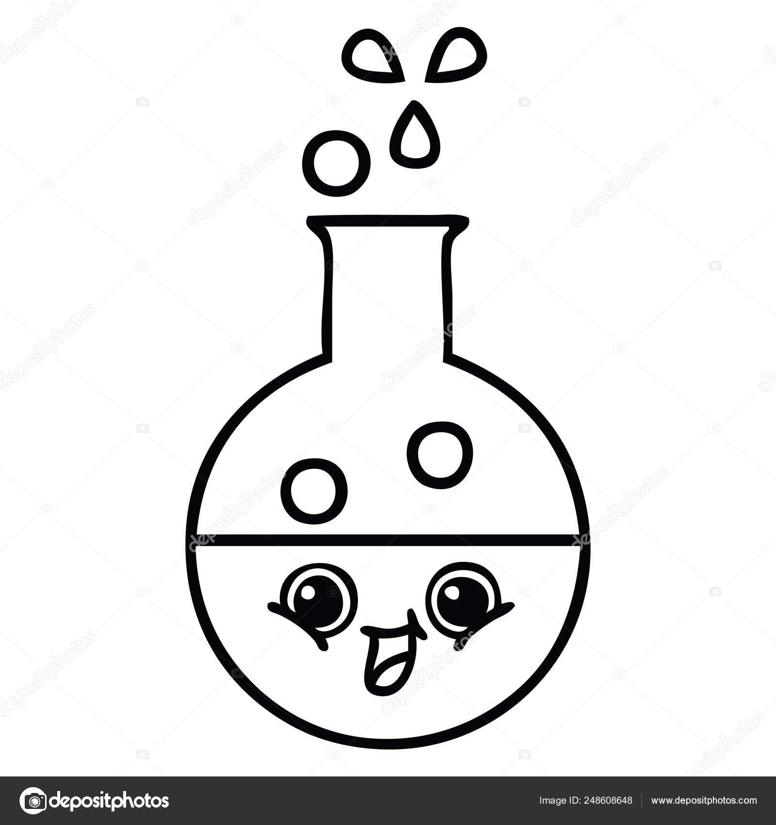 Line Drawing Cartoon Test Tube Stock Vector by ©lineartestpilot 248608648