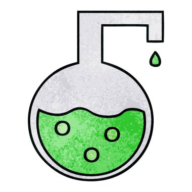 Retro grunge doku karikatür bir bilimsel deney