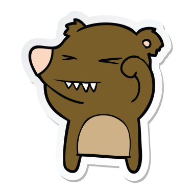 kızgın ayı çizgi film etiketi