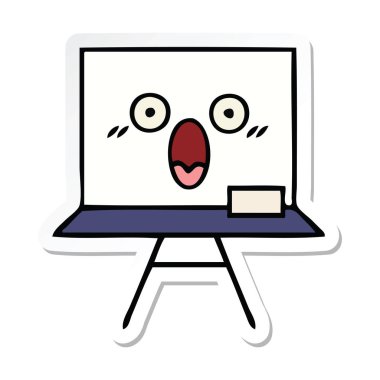 etiket bir sevimli çizgi beyaz tahta