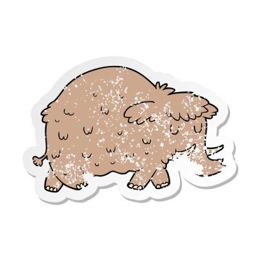 bir çizgi film Tarih öncesi mamut sıkıntılı etiket