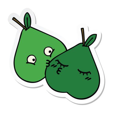 sevimli çizgi armut etiket