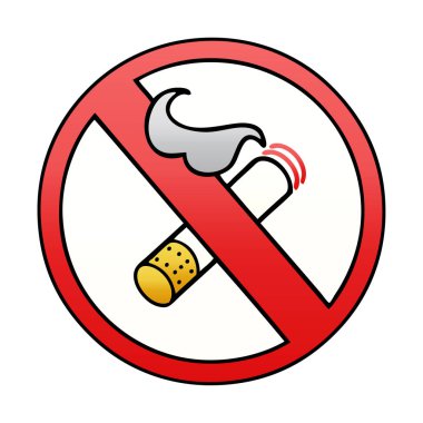 Degrade gölgeli karikatür Sigara İçilmez işareti izin.