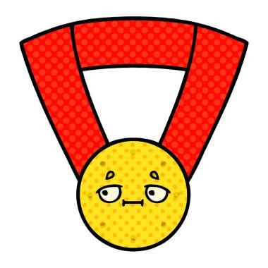 çizgi roman tarzı karikatür altın madalya