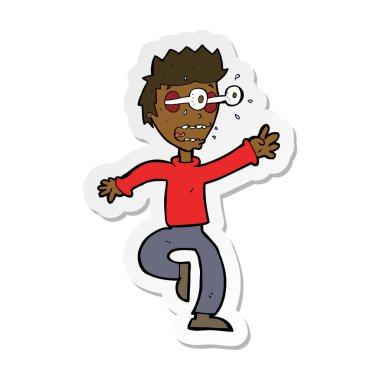 etiket dostum dışarı haşhaş gözleri korkmuş bir karikatür