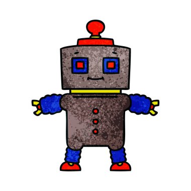el çekilmiş ilginç karikatür robot