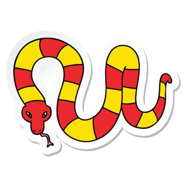 ilginç bir el etiket karikatür yılan çizilmiş