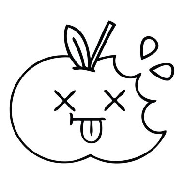 Çizim karikatür kırmızı elma