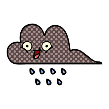 çizgi roman tarzı çizgi film fırtına yağmur bulutu