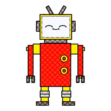 bir robotun çizgi roman tarzı çizgi film