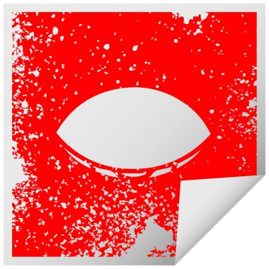 Uyuyan bir göz etiket sembolü peeling sıkıntılı Meydanı