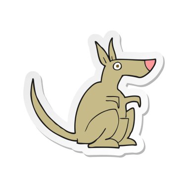 bir çizgi film kanguru etiket