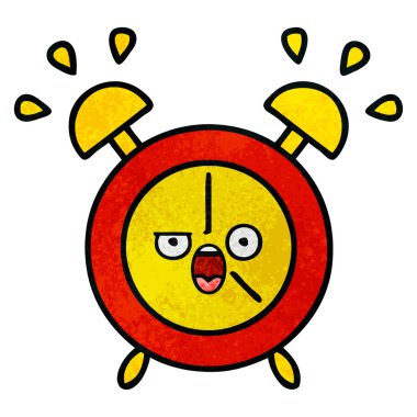 Retro grunge doku karikatür bir çalar saat