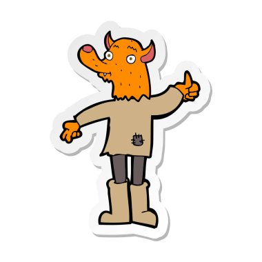 bir çizgi film tilki adamın etiket