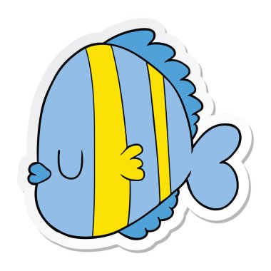 etiket bir çizgi film egzotik balık