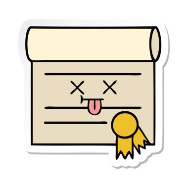 sevimli çizgi sertifika etiket