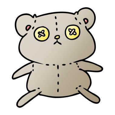 serbest çizilmiş degrade çizgi film şirin bir oyuncak ayı kadar kırmızı