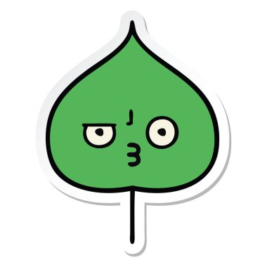 etiket sevimli çizgi ekspresiyon yaprak