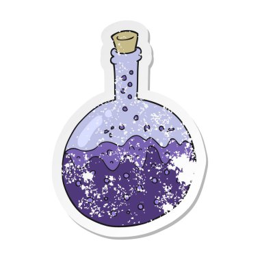 Retro sıkıntılı etiket bir çizgi film kimyasal