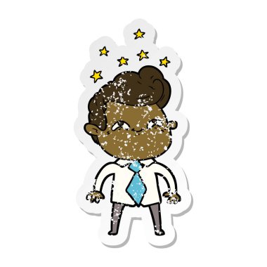 adam bir karikatür sıkıntılı etiket heyecanlı