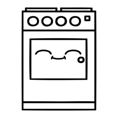 Çizim karikatür bir mutfak fırın