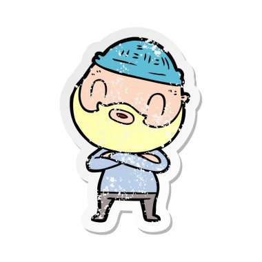 bir karikatür sıkıntılı etiket adam sakallı