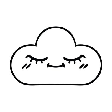 Beyaz bir bulut çizim karikatür