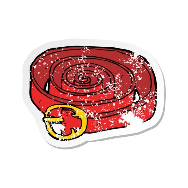 bir çizgi film kemer Retro sıkıntılı etiket