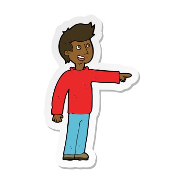 etiket üzerine gelip gülüyor karikatür mutlu bir adamın